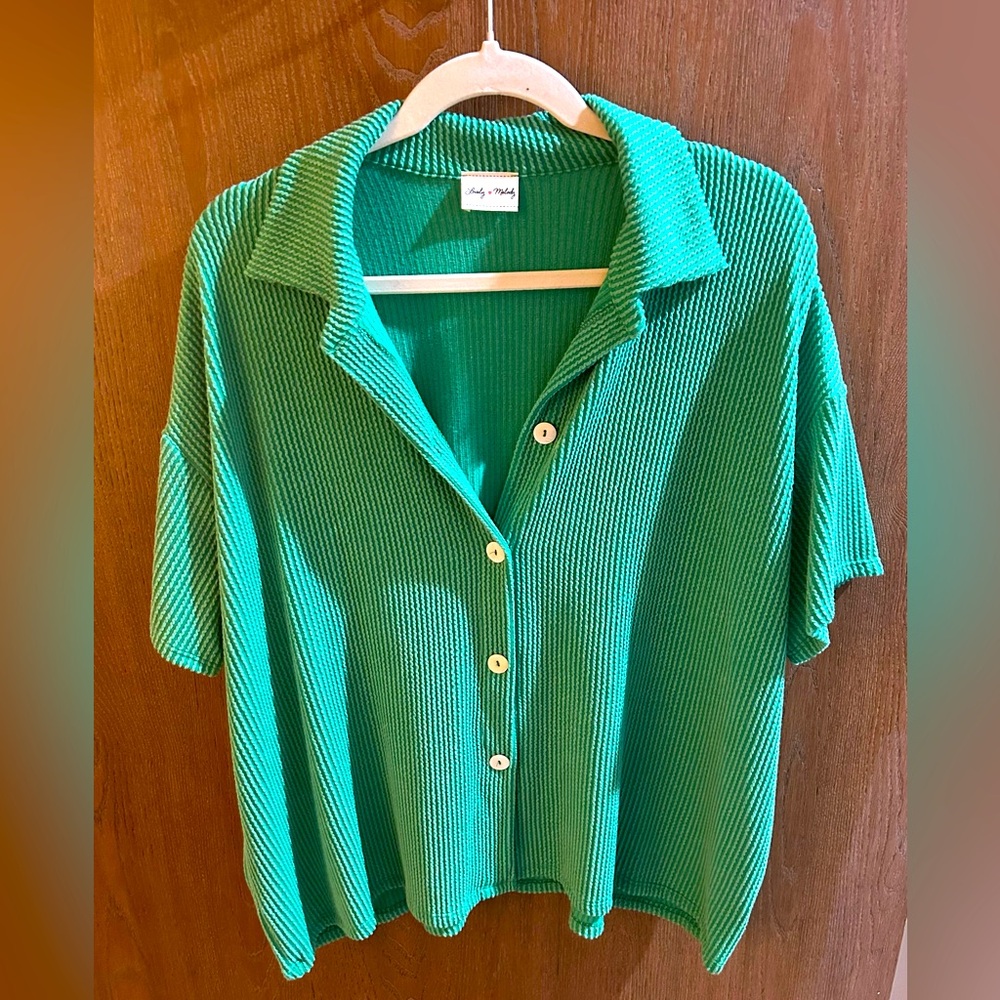 Lovely Melody Boxy Button Down Shirt